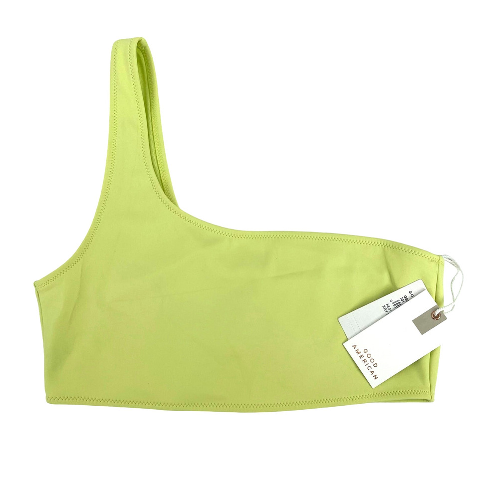 Good American Scuba Hot Shoulder Top Key Lime‎ Bikini Top Size Medium - Picture 6 of 6